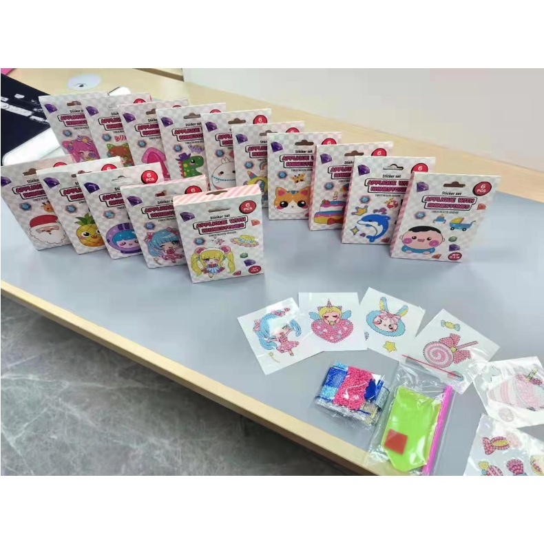 Bộ tranh cườm mini trang trí vỏ ốp điện thoại, hộp bút, đồ dùng, DIY
