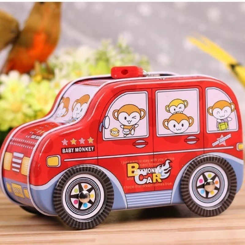 Hộp Sắt Tiết Kiệm S-24: Hình Ô Tô Có 4 Màu .