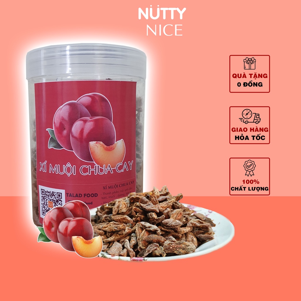 Xí muội chua cay 450g NUTTY NICE, đồ ăn vặt Sài Gòn, vừa ngon vừa rẻ