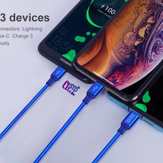 Cáp sạc nillkin swift 3 in 1 lightning - micro usb - type c 3a chính hãng
