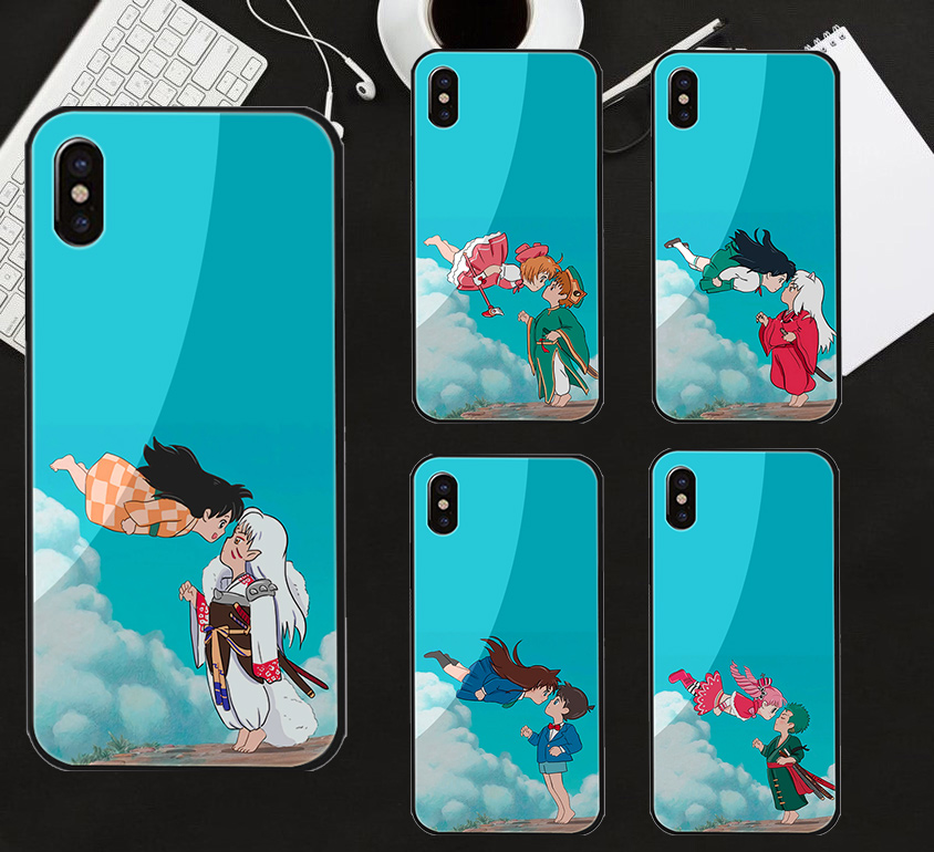 2021 Boutique Phone Case Redmi Note 8 8T 9 Xiao Mi 8 9 F1 A1 5X A2 6X Pro Max Glass case Anime flying to you