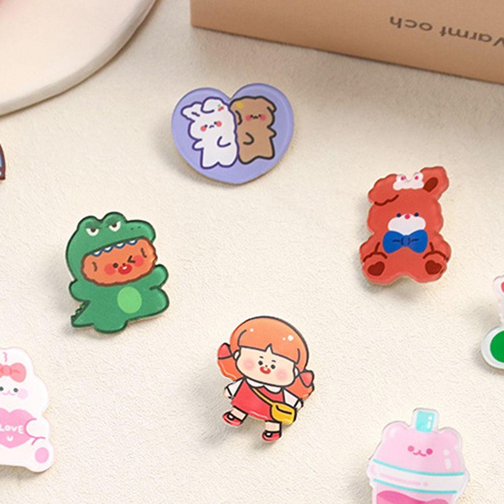Ghim Cài Áo Bằng Acrylic Họa Tiết Hoạt Hình Dễ Thương Bắt Mắt
