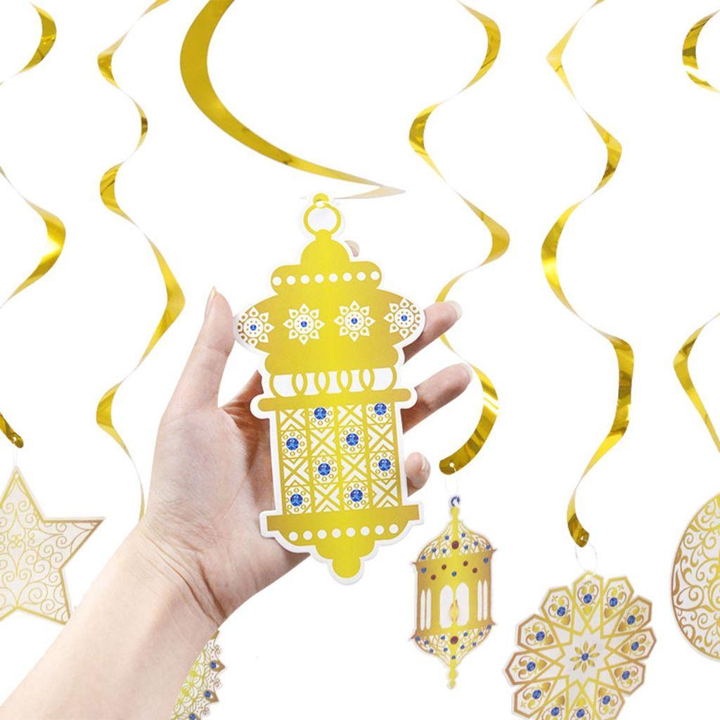 Bộ 6 Lá Cờ Xoắn Ốc LLOYD|Dây Treo Trang Trí Lễ Hội Ramadan