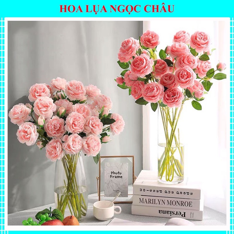Hoa Giả - Hoa Hồng Lụa giả (65cm) cao cấp, giống thật decor trang trí nhà cửa, nội thất,cửa tiệm,...
