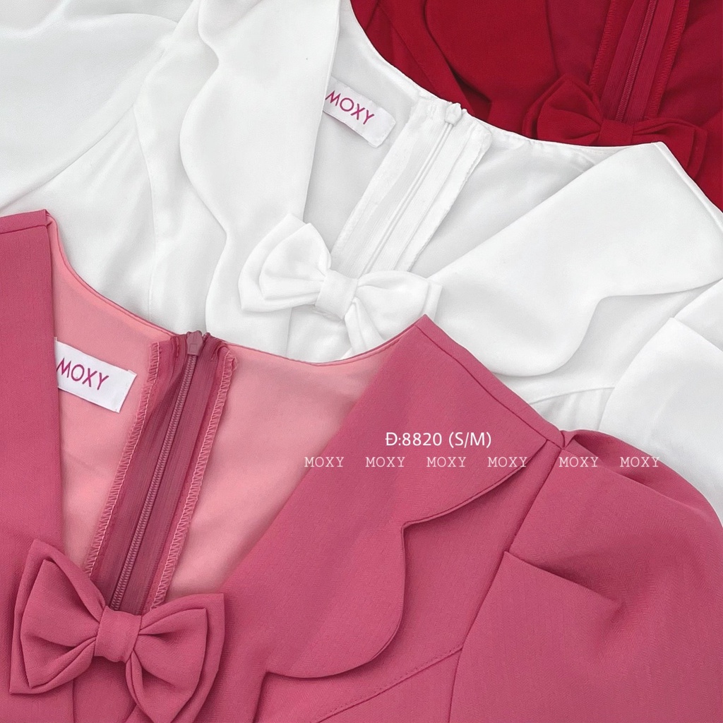 SP008820-Đầm nơ cổ bèo
