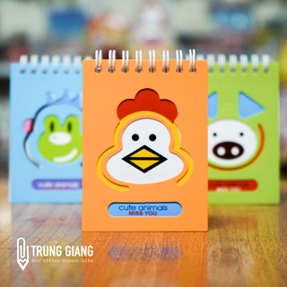 Sổ Tay Ghi Chú  Mini Gáy  Lò Xo Bìa Cứng Hình Động Vật