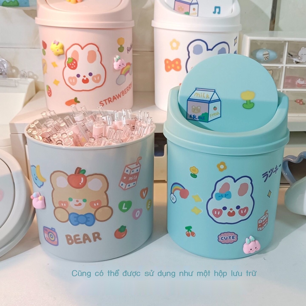 Thùng rác mini để bàn phòng ngủ, bàn học sinh thùng đựng đồ nhỏ