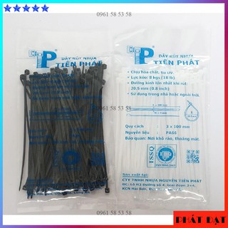 20 sợi dây rút nhựa Tiến Phát loại 10cm màu trắng - màu đen (80 sợi/ 1 bịch) - Dụng cụ Phát Đạt