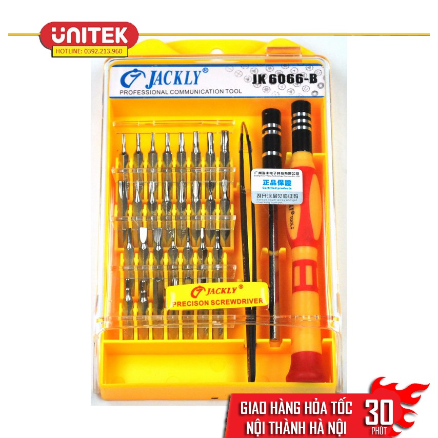 Bộ 32 món tua vít đa năng Jackly JK6066-B (Vàng)