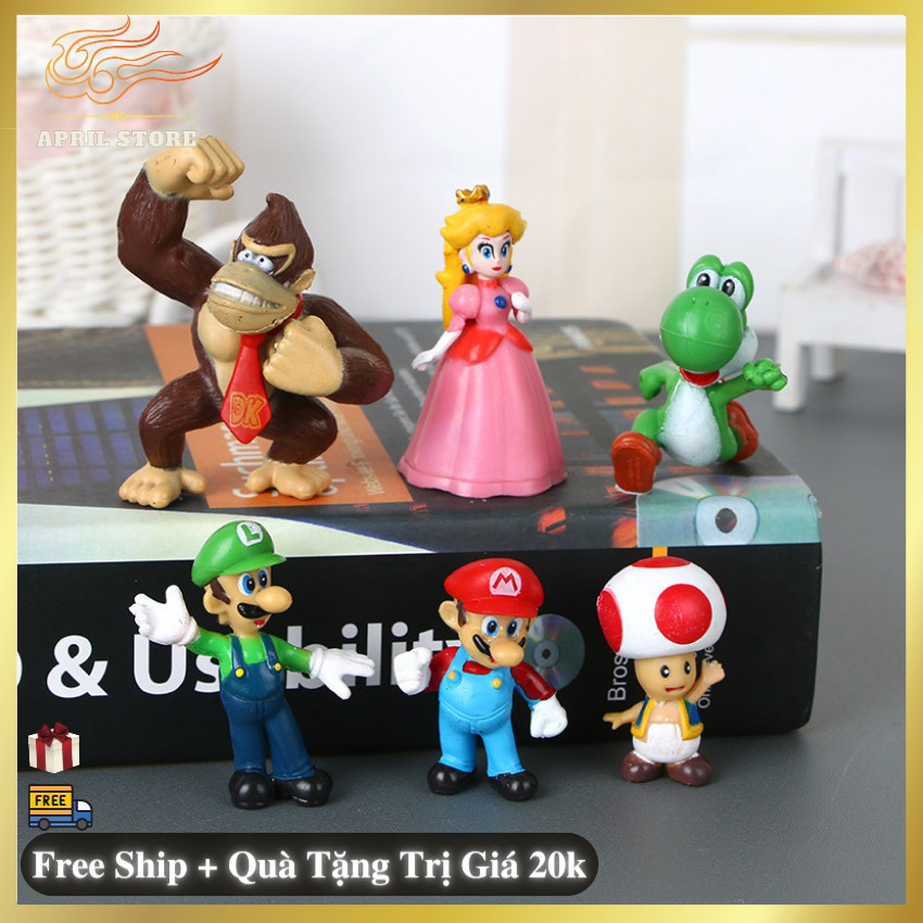 💞💖💞Tiểu Cảnh Bộ 6 Mô Hình Super Mario - Đồ Chơi hoạt hình - Mô Hình Game , Đồ Trang Trí Nhỏ, Đồ Trang Trí Sáng Tạo