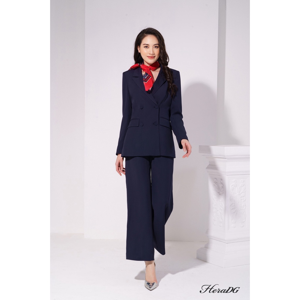 Áo Khoác Blazer HeraDG Thiết Kế Cổ 2 Ve Vếch Phối Hai Hàng Cúc Tinh Tế, Chất Liệu Cao Cấp WTBA026A