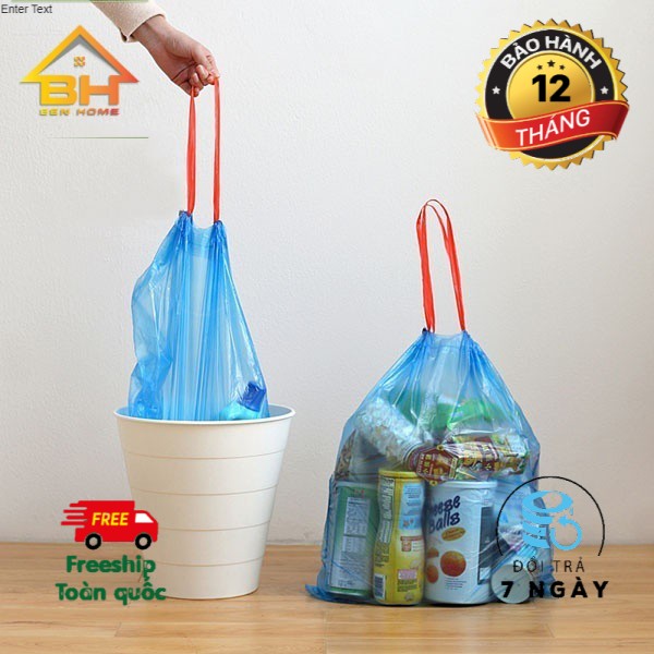 Cuộn 15 túi đựng rác sinh học có dây rút - túi rác cỡ lớn tiện lợi [GIÁ SỈ]