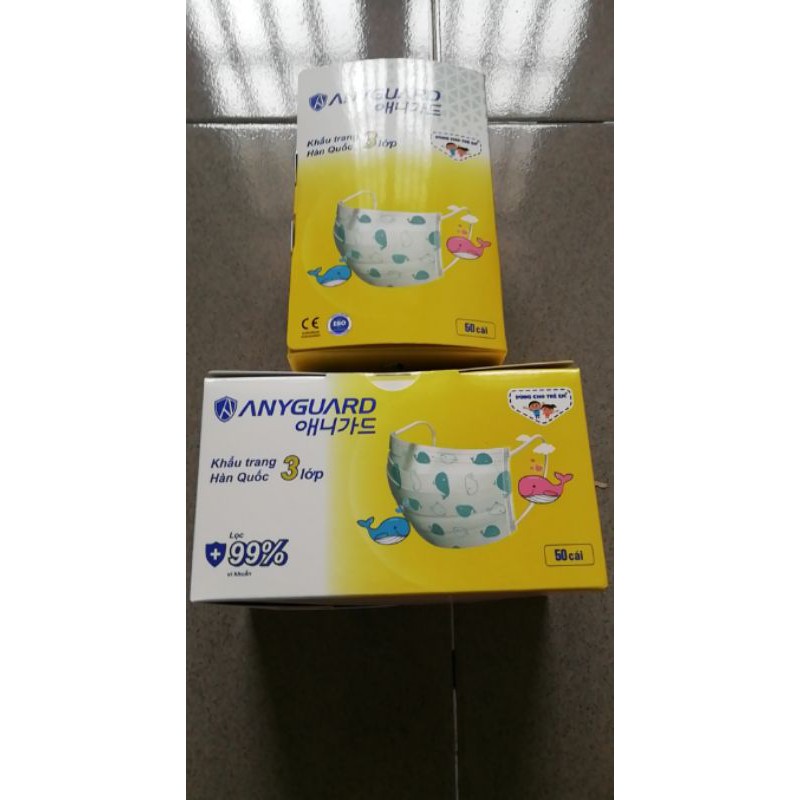 Khẩu trang trẻ em Anyguard cho bé hộp 50 cái | BigBuy360 - bigbuy360.vn