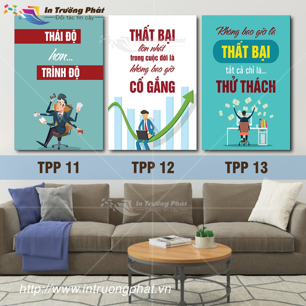 Bộ tranh canvas treo tường tạo động lực, tranh canvas slogan hay trang trí văn phòng