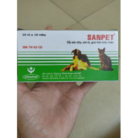 SanPet - viên giun sán cho thú cưng chó mèo
