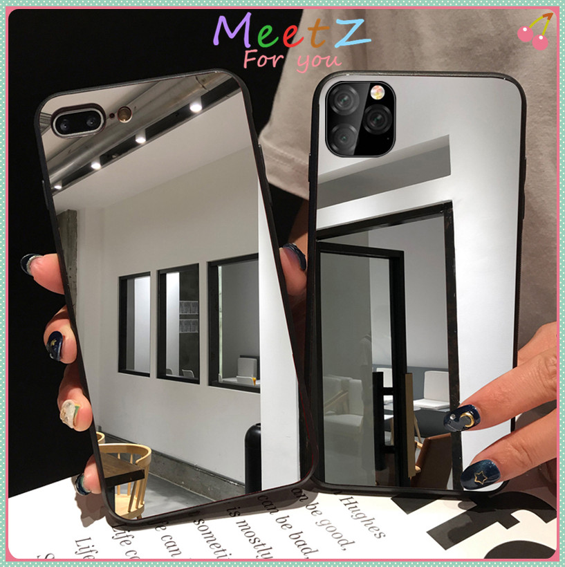 Gương trang điểm điện thoại di động chống rơi vỏ bảo vệ iPhone 5 5S 6 6S 6Plus 6sPlus 7 8 7Plus 8Plus X XS XSMax XR 11 11Pro 11ProMax SE2020 12 12Mini 12Pro