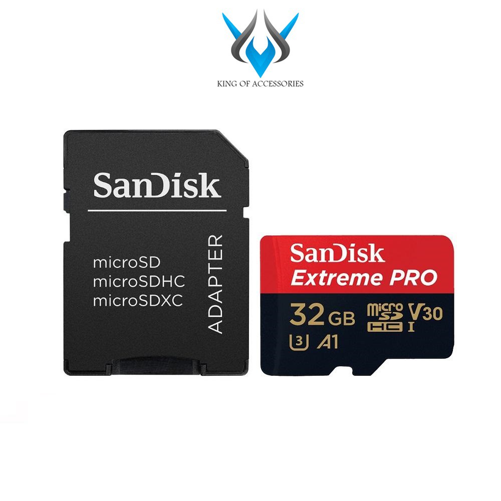 Thẻ nhớ microSDHC Sandisk Extreme Pro 667X A1 V30 32GB U3 4K 100MB/s (Đen)