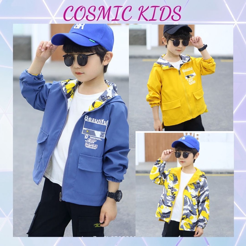 🌈Áo khoác 2 mặt cỡ đại (110-160cm 42kg) cho bé trai-Áo khoác vải thô 2 mặt phong cách Hàn Quốc