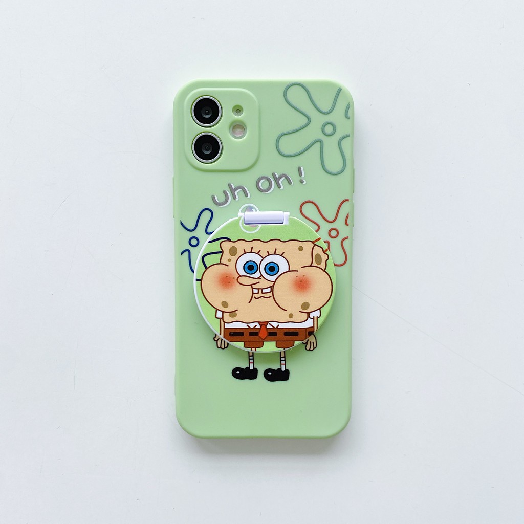 Casyva For Realme C17 C15 C12 C11 C3 C2 C1 7 5 5i 6i X K3 2Pro Cartoon Best friend UH OH SpongeBob Patrick Star Mirror Soft Phone Case