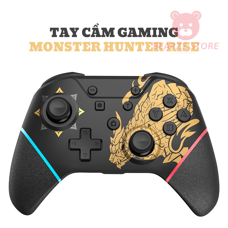 Tay Cầm Gaming Nintendo Switch Pro Phiên Bản Monster Hunter Rise - Kết Nối Bluetooth