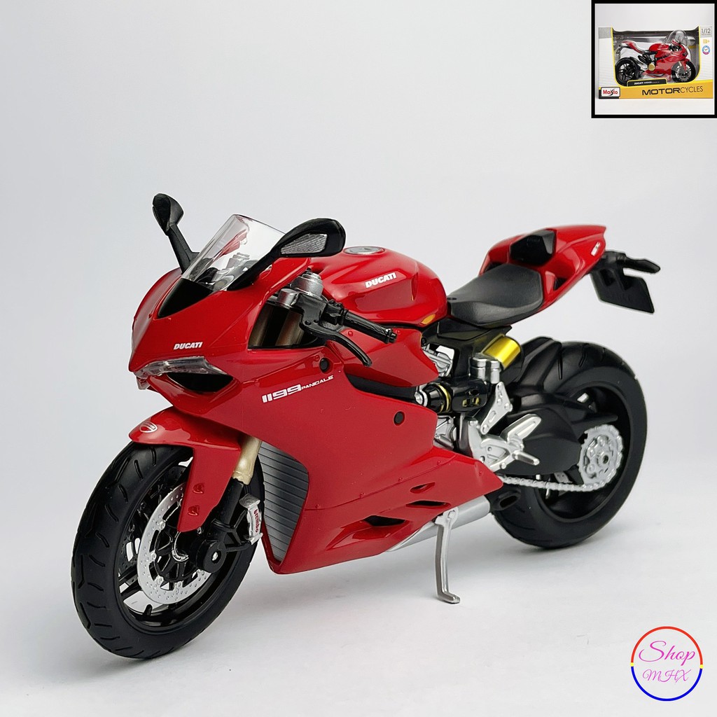 Xe mô hình mô tô Ducati 1199 Panigale TẶNG KÈM BIỂN SỐ tỉ lệ 1:12 hãng Maisto