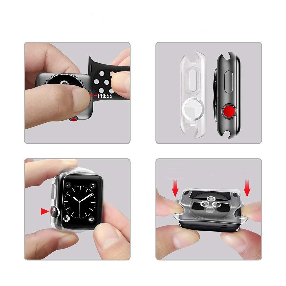 Ốp Trong Suốt Bảo Vệ Mặt Đồng Hồ Thông Minh Apple Watch 3 / 4 / 5