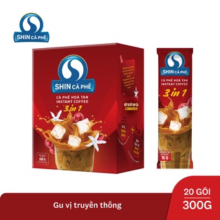 Cà phê hòa tan sấy nóng 3 in 1 - shin cà phê - hộp 10 gói