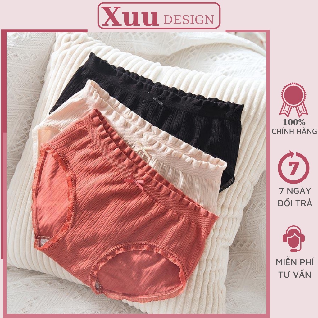 Quần lót nữ gân tăm Xuu Design, Quần lót Cotton kháng khuẩn cao cấp chất mềm mịn co dãn thấm hút QC06