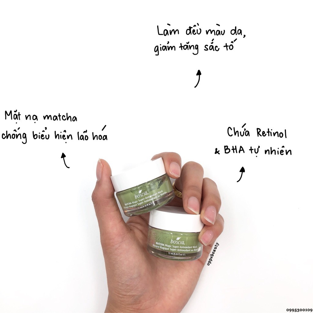 [TẶNG CHOCOLATE HERSHEY] Mặt Nạ Sáng Da & Chống Lão Hóa Boscia Matcha Magic Super-Antioxidant Mask 13ml