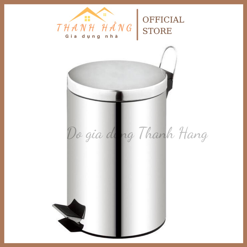 Thùng rác inox tròn đạp chân vinamop 5 lít, 12 lít chính hãng