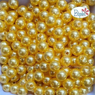 Hạt ngọc trai giả 8mm màu vàng tươi