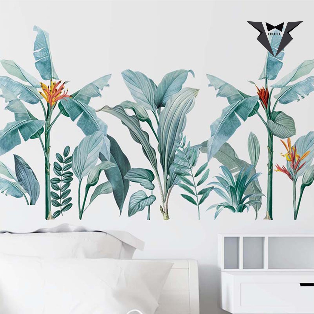 Fhloilo 2Pcs Plant Branch Self Wall Stickers 