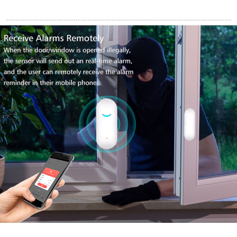 WIFI Cảm Biến Cửa Báo Động Không Dây Từ Cửa Sổ Mở Nhập Cảnh Báo An Ninh Ngôi Nhà Báo