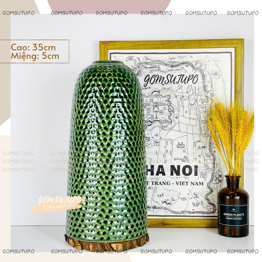 CHUÔNG Gốm Cắm Sen , Đào Tết , Tuyết Mai - Bình Hoa Gốm Trang Trí Decor - gomsutupo Bát Tràng