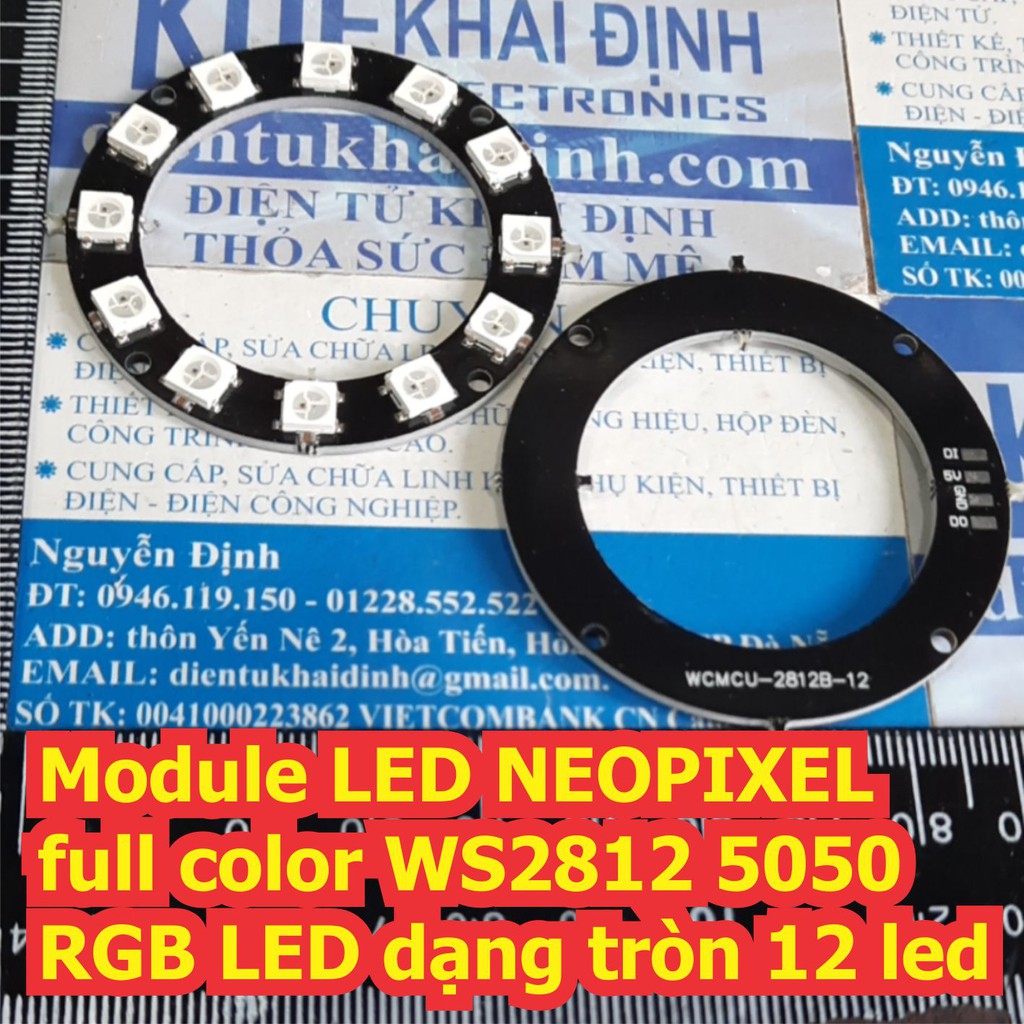 Module LED NEOPIXEL full color WS2812 5050 RGB LED dạng tròn 12 led kde7288