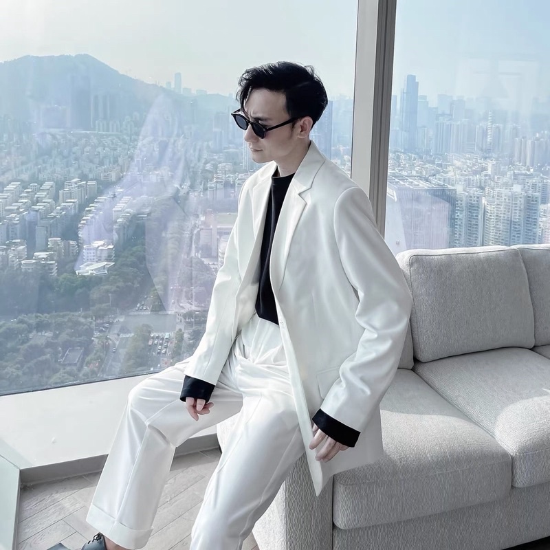 Áo Blazer nam nữ,thiết kế trơn form rộng 2 màu