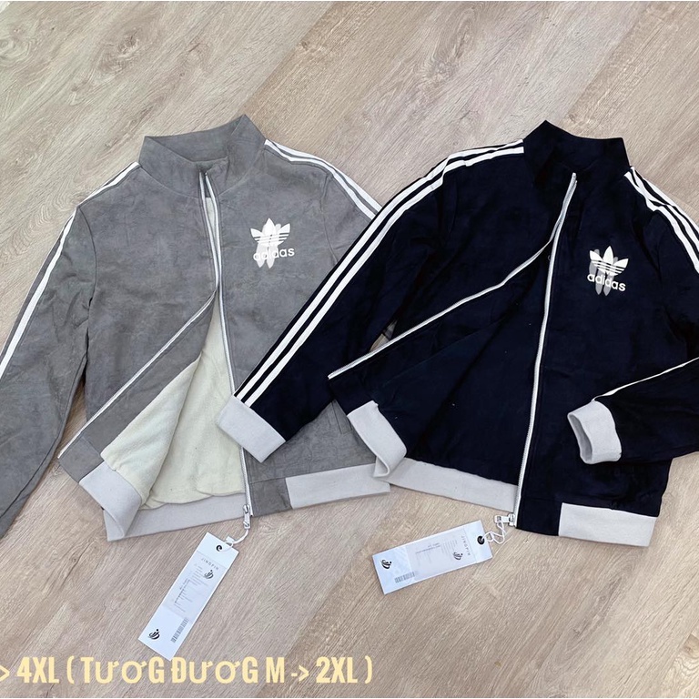 Áo khoác Da Lộn ☀ ĐỦ SIZE 45-85 KG ☀ Adidas siêu ấm [ 83TC ]