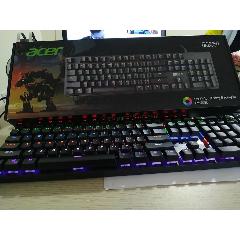 Phím gaming Acer OKB050 Blueswitch | chơi game siêu đỉnh | nhiều chế độ LED