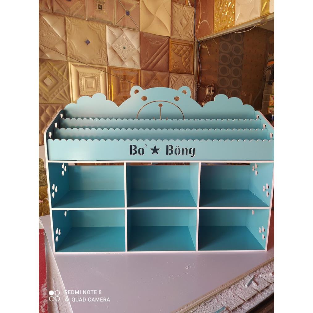 Kệ Giá sách hình gấu 2 tầng kèm ngăn chứa đồ  Cao 55cm  ngang 65cm  sâu 25cm