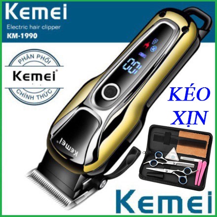 Tông đơ cắt tóc không dây chuyên nghiệp Kemei KM-1990 chế độ Turbo siêu mạnh, cắt tóc nam nữ. Chính hãng loại 1