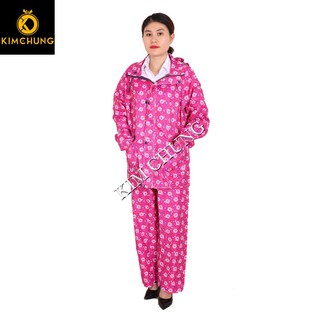 Áo mưa bộ vải dù họa tiết cao cấp, siêu nhẹ, siêu bền (MÀU NGẪU NHIÊN) (SIZE 1XL, 2XL)