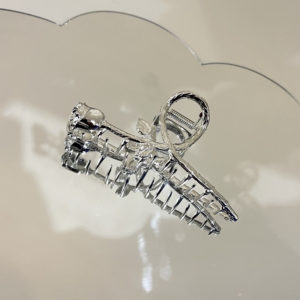 Kẹp Tóc Hình Hoa Hồng Bằng Kim Loại Thanh Lịch Bắt Mắt