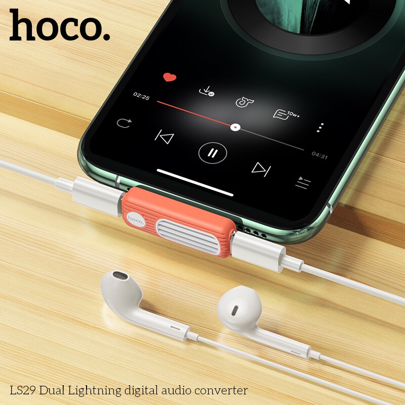 Đầu chuyển đổi cổng sạc  HOCO LS29 2 trong 1 cho  12 11 Pro Max XR 8 7 tiện dụng