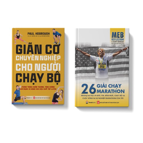 Sách - combo 2 cuốn Giãn cơ chuyên nghiệp cho người chạy bộ + 26 giải chạy marathon - Pandabooks