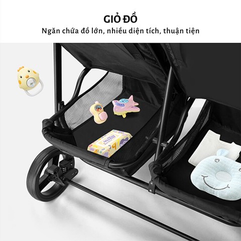 Xe Đẩy Đôi Cao Cấp Seebaby T22