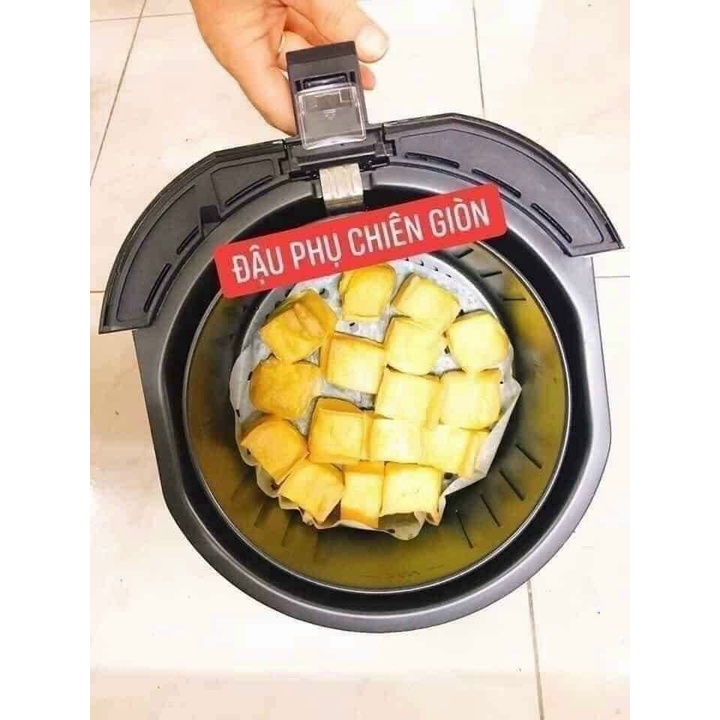 Giấy nến tròn đục lỗ Set 100 tờ dùng cho Nồi chiên không dầu và Xửng hấp bánh bao