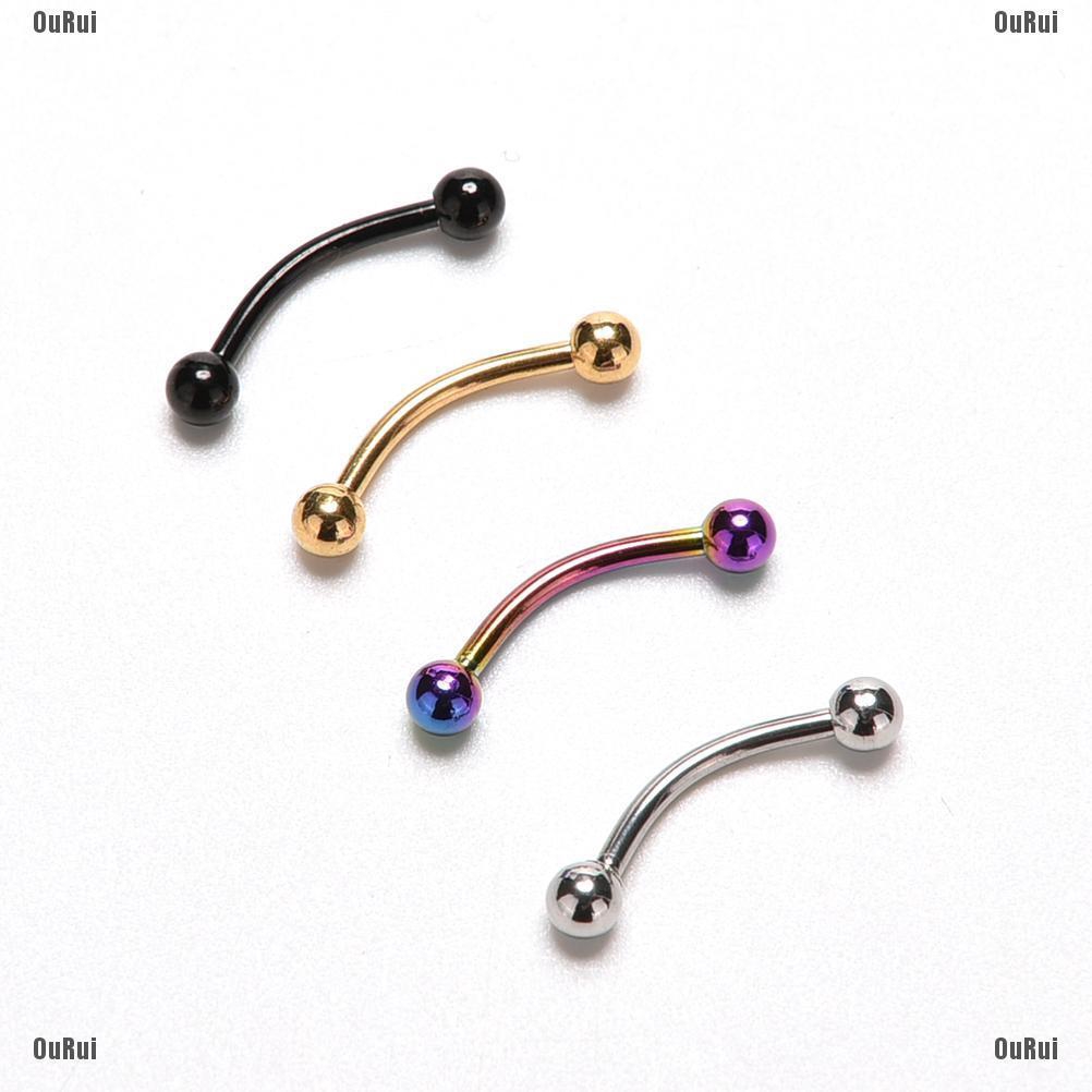 Khuyên Xỏ Lông Mày Bằng Thép Không Gỉ Thiết Kế Cong Thời Trang