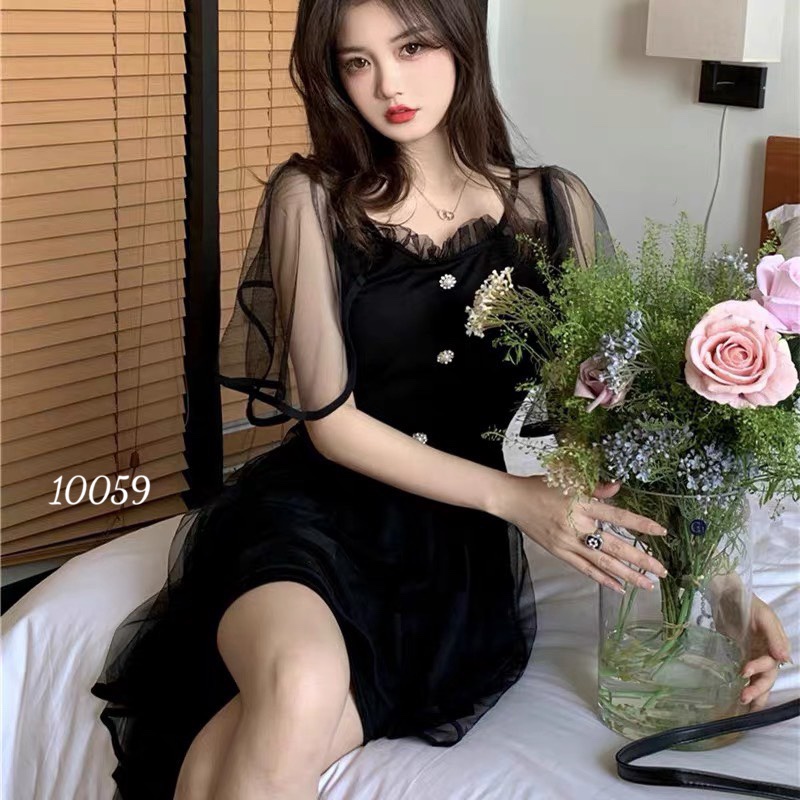 (HCM) ĐẦM UMI PHỐI LƯỚI SANG CHẢNH - THỜI TRANG NỮ SIÊU XINH , TIỂU THƯ CHO CÁC CHỊ EM KME FASHION