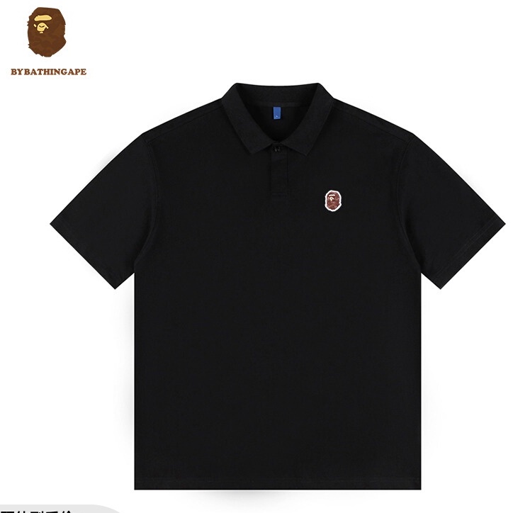 Bape Áo polo Ngắn Tay Dáng Rộng Thời Trang Mùa Hè Giản Dị Dành Cho Nam