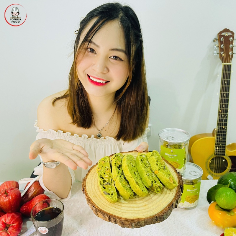 Bánh Biscotti nguyên cám ăn kiêng vị trà xanh tăng cơ dành cho người giảm cân, tiểu đường, eatclean TOFUDA BISMATCHA250 | BigBuy360 - bigbuy360.vn
